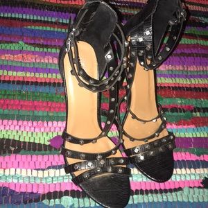 Black studded strapping heels